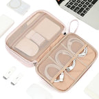 Electronics Travel Organizer Cord Case (Large / Pink)