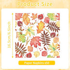50 PCS Fall Leaves Cocktail Napkins (Maple Leaf)