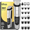 3-in-1 Beard Trimmer for Men, IPX6 Waterproof Electric Razor Shaver (Silver)