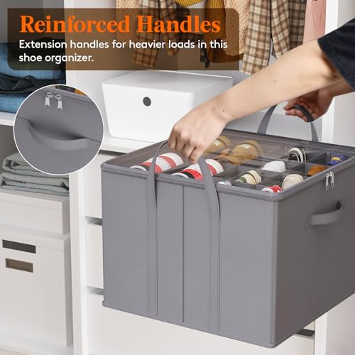 Shoe Storage Organizer for Closet (Gray)