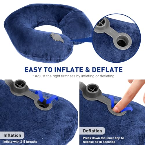 Neck Pillows for Travel (Navy Blue / U-Shape)