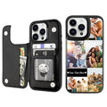 Custom Wallet Phone Case for iPhone 15 Pro Max (Black-D / iPhone 15 Pro Max)