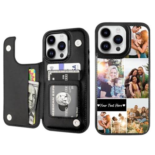 Custom Wallet Phone Case for iPhone 15 Pro Max (Black-D / iPhone 15 Pro Max)