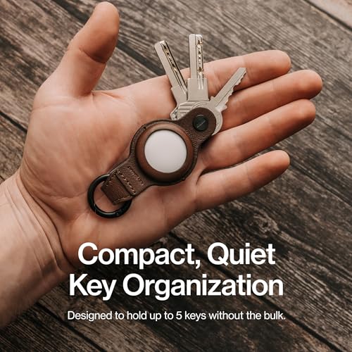 KeySmart Air AirTag Keychain Key Holder (Genuine Leather)