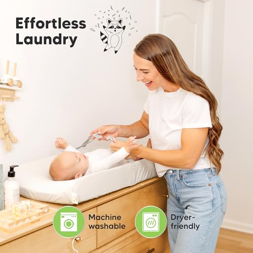 2 Pack Waterproof Changing Pad Covers (Soft White / Waterproof + Viscose derived from Bamboo)