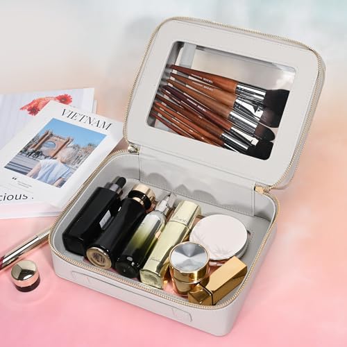 Clear Makeup Bags (Grey / Dual Layer Large)