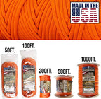 550 Paracord 100% Nylon (Neon Orange / 100 Ft.)