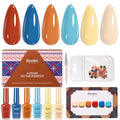Beetles Fall Gel Nail Polish Set (A - Brown Red Orange | Vintage Riviera)