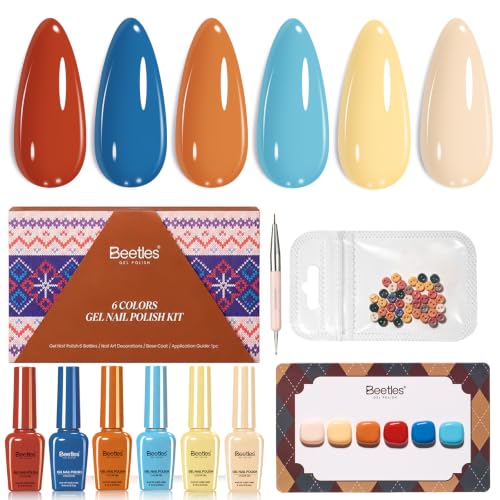 Beetles Fall Gel Nail Polish Set (A - Brown Red Orange | Vintage Riviera)