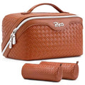 Travel Makeup Bag Cosmetic Bags for Women (L08 Brown)