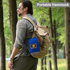 Camping Hammock with Net (Blue & Grey / Large)
