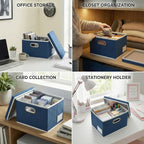 Storage Bins with Lids [3 (Royal Blue / S(3-Pack))