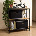 Large Foldable Storage Box with Lid [1 (Black / L(1-Pack))