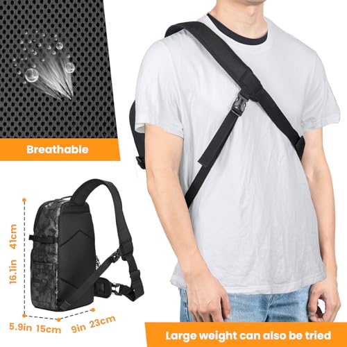 Camera Sling Bag DSLR Sling Backpack for Photographers with Waterproof Raincover Tripod Holder TR (Large / Sling Bag Grey)