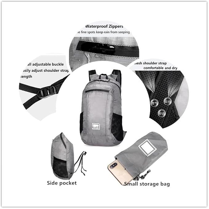 Small Foldable Hiking Daypack Packble Skin Casual Backpack Camping Cycling - Image 5