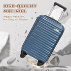 Luggage Set 3 Piece Luggage Set ABS hardshell Spinner Wheels Luggage Carry on Suitcase with Weekender bag & Toiletry bag (20 / 3pcs Navy Blue)