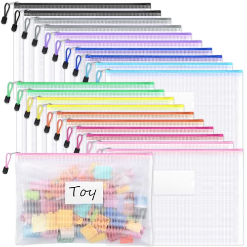20 Pack Mesh Zipper Pouch Bags (A4/Letter Size / 20 Pack)