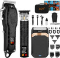 Professional Hair Clipper Set for Men Electric Shaver Razor Cordless Hair Cutting Barber Clippers Beard Trimmer Men’s Grooming Kit Gifts for him (Black)