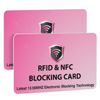 2 Pack RFID Blocking Card for Credit Debit ID Card (Pink)