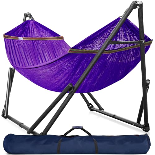 Universal Double Hammock with Stand Included (1. Purple)