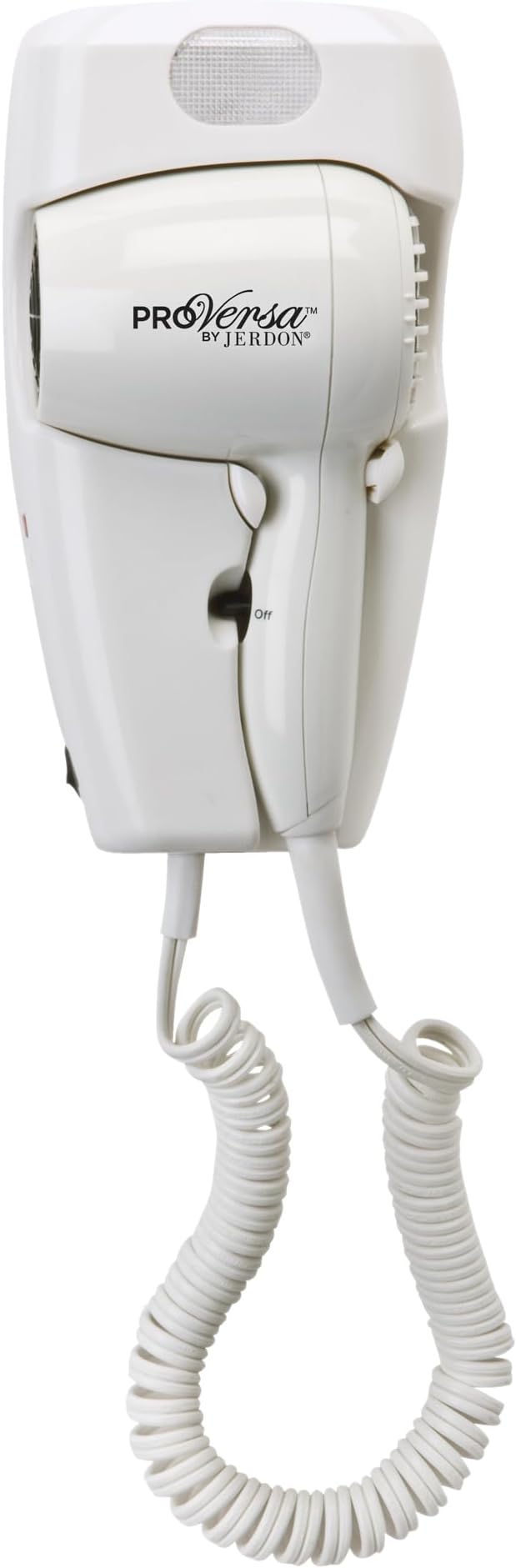 JERDON Wall-Mount Hair Dryer – White - Direct Wire Only - Hotel Style Wall Mounted Hair Dryer – Model JWM8CD