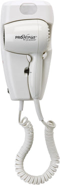 JERDON Wall-Mount Hair Dryer – White - Direct Wire Only - Hotel Style Wall Mounted Hair Dryer – Model JWM8CD