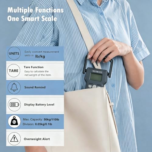 Luggage Weight Scale 110lb Hanging Luggage Scale for Suitcase (Gun Grey)