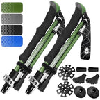 Premium Foldable Hiking Poles by USA Brand (EVA Foam - Green / 100-120 cm for Height: 5'9" and smaller)