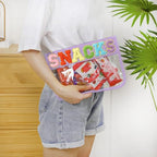 Clear Snacks Bag for Travel (Purple-Snacks)