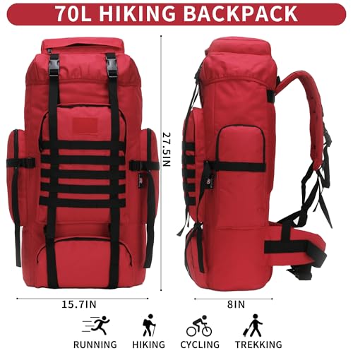 Hiking Backpack for Men 70L (70l-red)