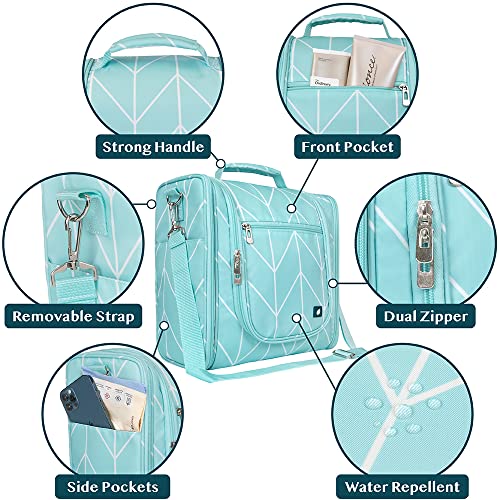 Extra Large Toiletry Bag Travel Bag for Women Men (Extra Large (12x6x12.5) / Teal Chevron)