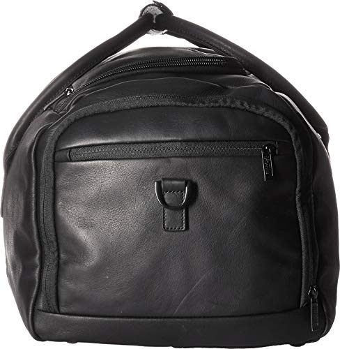 Duff Guy Colombian Leather 20" Single Compartment Top Load Travel Duffel Bag (20-Inch Top Load Duffel (W/ Shoe Compartment) / Black)