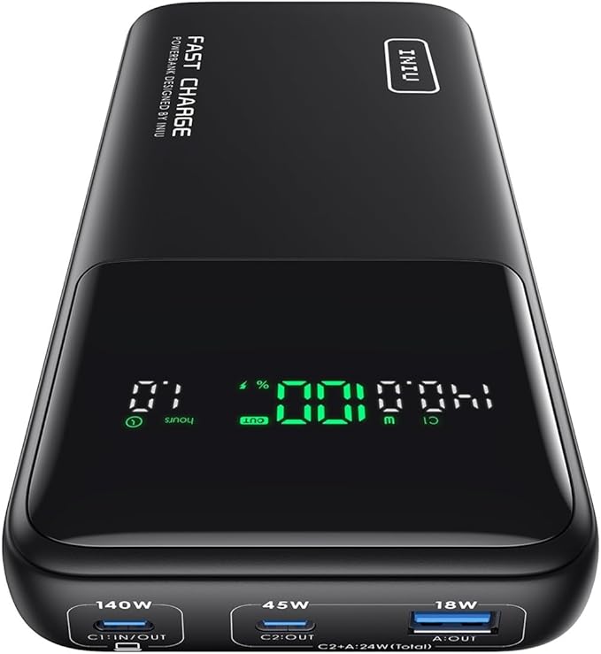 INIU 140W Power Bank, 27000mAh High Capacity Laptop Portable Charger, USB C by INIU