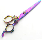 5.5/6 /7 Inch Purple Dragon Knight Professional Japanese Hair Scissors Barber Scissors Set (6 inch 2pc-A)