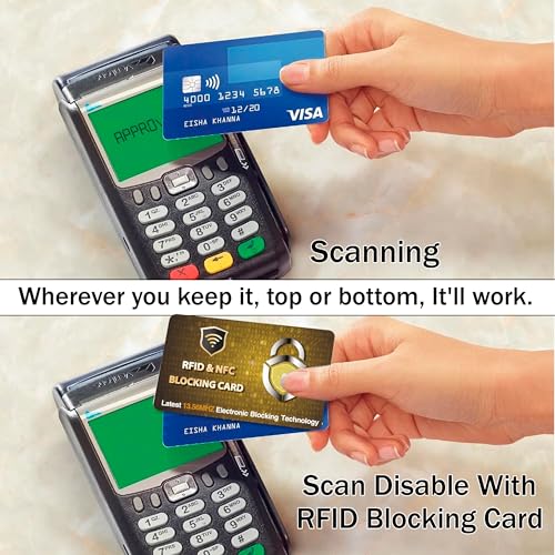 5 Pack RFID Blocking Card for Credit Debit ID Card (Golden PL)