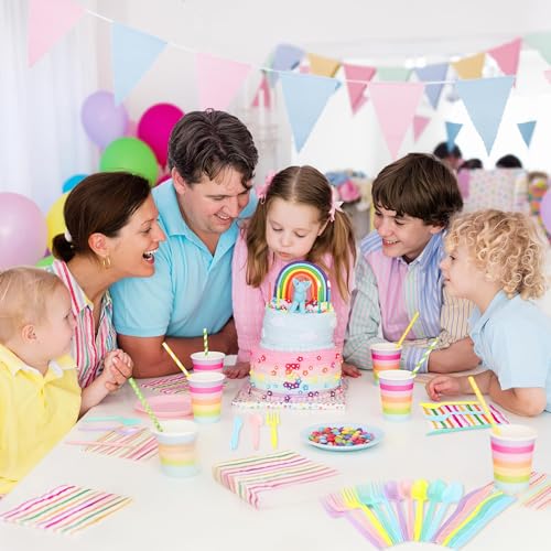 360 Pieces Pastel Plastic Cutlery Set (Macaron Color)