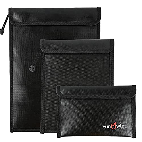 Fireproof Waterproof Money Document Bag (Black)