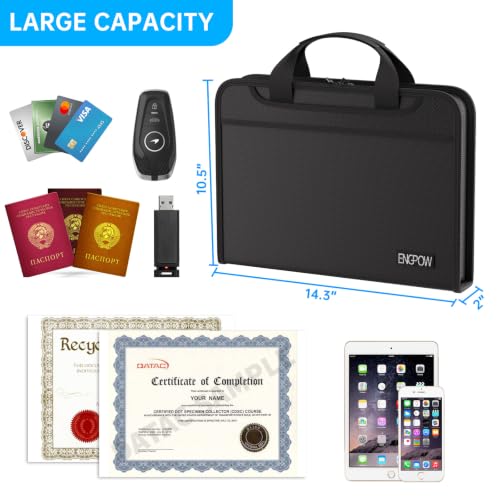 Accordion File Organizer (Black / 14.3" x 10.5" x 2",Colorful)