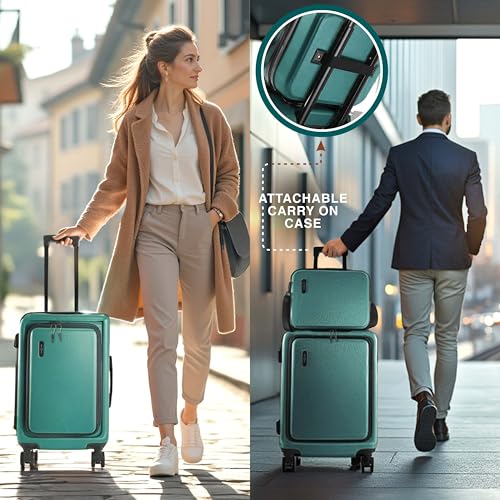 3 Piece Luggage Sets (3 Piece Set (20"/24") / Green)