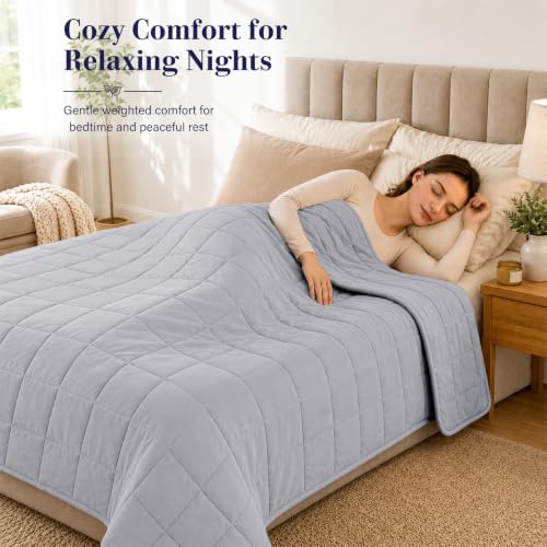 King Size Weighted Blanket for Adults 20lbs (05-light Grey / 88" x 104" | 20lbs)