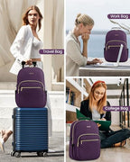 Laptop Backpack Purse for Women (Deep Plum / 15.6-Inch)