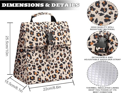 Insulated Foldable Lunch Bag (leopard print(Hard Fabric))
