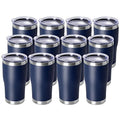 20oz Tumbler with Lid Stainless Steel Tumblers Bulk (Navy / 12 count)