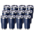 20oz Tumbler with Lid Stainless Steel Tumblers Bulk (Navy / 12 count)