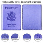 Passport Holder for Travel Cruise Essentials 2 Pcs (A-a-bright pink & purple / Minimalist)