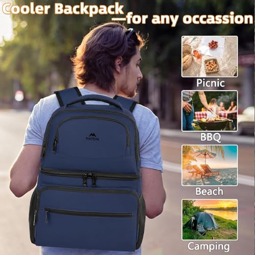 Cooler Backpack Insulated Waterproof (Blue / 40 Cans)