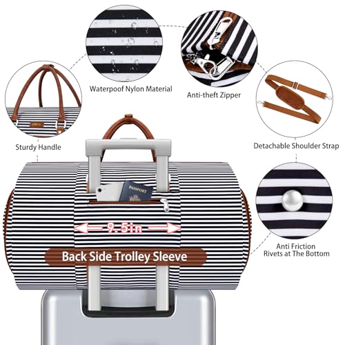 Garment Bag for Travel Convertible Carry on Travel Duffel Bag for Men Women (A02-Black)