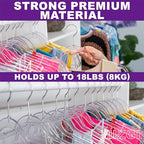Premium Clear Invisible Acrylic Hangers (Clear/Silver / 20-Pack)