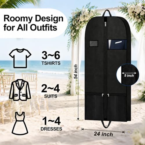 54in Wedding Suit Garment Bag & Garment Bag for Groom Suit with Shoe Pocket (54inch garment bag 1 pack)