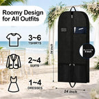 54in Interview Suit Bag and Travel Dress Bag for Formal Wear 2 Pack (54inch garment bag 2 pack)